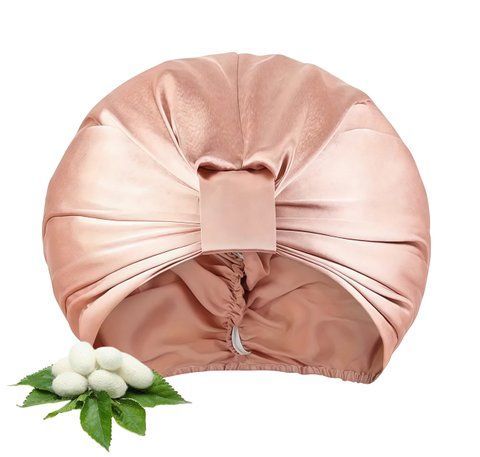 Однослойный шелковый бонет для волос 100% Silk (персиковый) 2561451 фото
