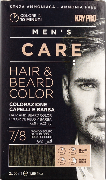 Набор для окрашивания волос и бороды Темный блондин KAYPRO MEN'S CARE Hair & Beard Color 7/8 Dark Blond 10945 фото