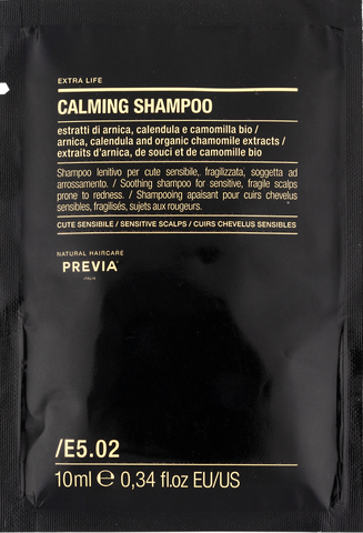 Заспокійливий шампунь для чутливої шкіри голови Previa E5.02 Calming Shampoo 10 мл 12333 фото