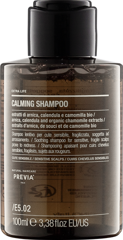 Заспокійливий шампунь для чутливої шкіри голови Previa E5.02 Calming Shampoo 100 мл 12700 фото