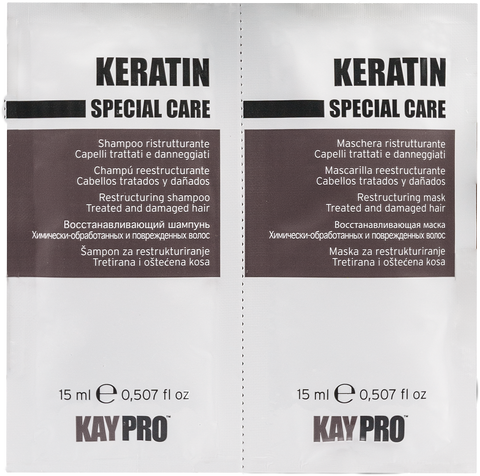 Шампунь + Маска з кератином KayPro Keratin 15+15 мл 7407 фото
