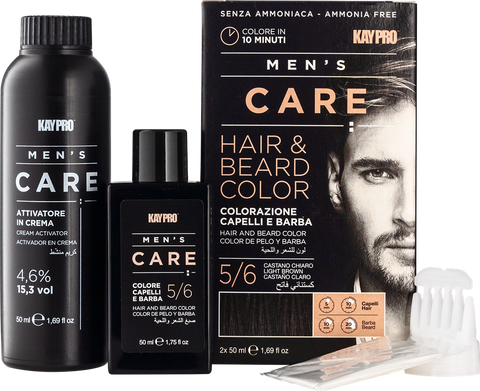 Набір для фарбування волосся і бороди Світло-каштановий KAYPRO MEN'S CARE Hair & Beard Color 5/6 Light Brown 10944 фото